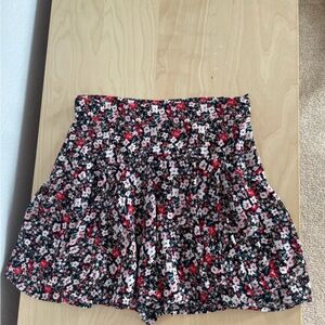 Zara Floral Mini Skort - Black, Red, White